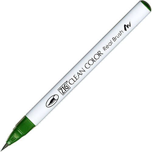 Brosse pour nettoyer en zigzag les bullet journals avec le marqueur vert foncé