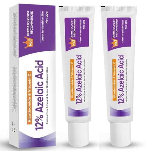 2 Piezas 12% Azelaic Acid Serum, Crema Antiacné y Anti Rojeces, Azelaic Acid Serum, Iluminador, Hidratante, Reduce Manchas y Espinillas, Para Todo Tipo de Piel
