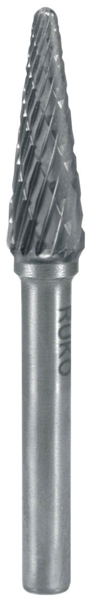 RUKO 116233 Tungsten Carbide Rotary Burr Shape L Round Cone - 6mm