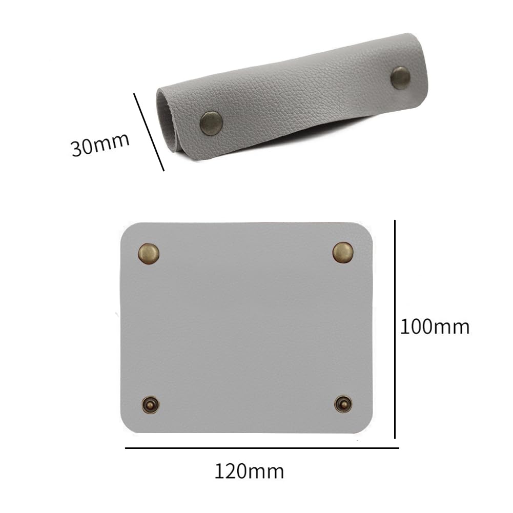 2Pcs Handbag Handle Leather Wrap Cover Purse Wallet Bag Handle Protectors Luggage Bag Grip Protector Saddle for DIY Craft Strap Making Supplies Gray - Image 2