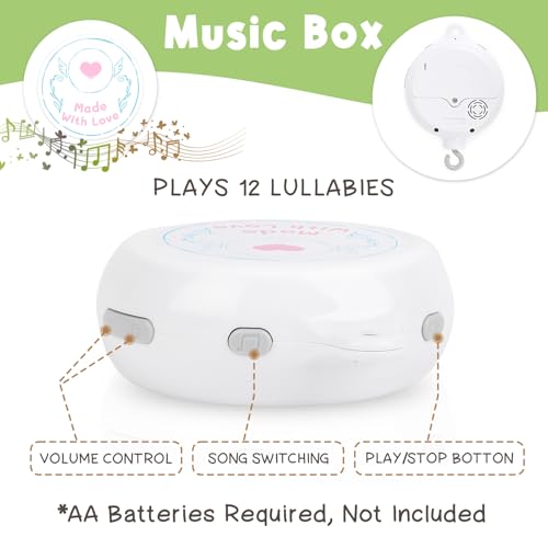 Piikago Animals Musical Baby Crib Mobile - Safari Nursery Mobile For Bassinet With 12 Lullabies For Boys & Girls thumb #5