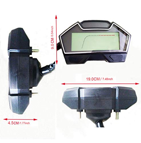 SAMDO Universal Motorcycle Speedometer Odometer Tachometer RPM Speedometer Gauge 199 Kph Mph for Carburetor Motor
