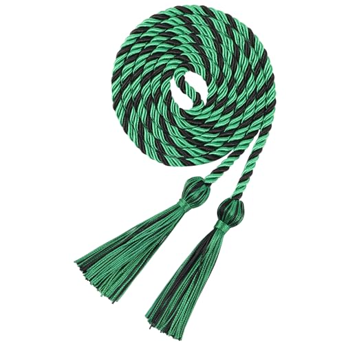 Image of Graduation Honor Cord 68 inch Grad Braided Honor Cords with Tassel Honor Rope Grad Cords for Graduation Students Bachelor Master Doctoral Gown Grad Decor (Kelly and Black)