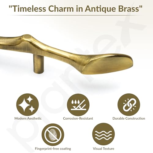 Image of Plantex Cabinet Handle /Kitchen Cabinet Door Handle /Wardrobe /288 mm Cupboard Handle /Door Pull-Push Handle for Home /Office - Pack of 2 (Brass Antique)