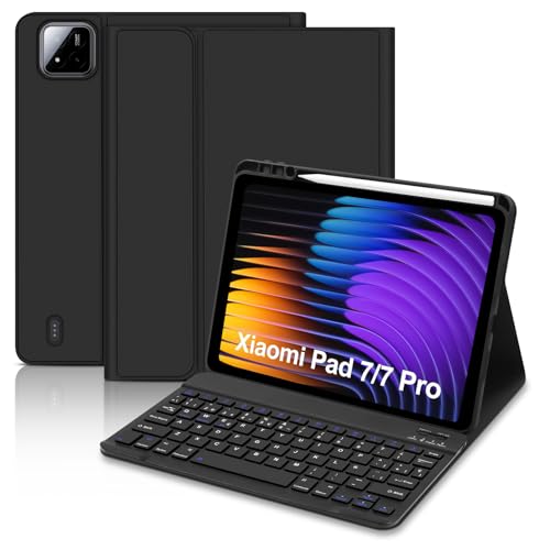 Lielax Funda con Teclado para Xiaomi Pad 7/ Pad 7 Pro 11.2' 2025, Xiaomi Pad 7/7 Pro Funda Teclado,...