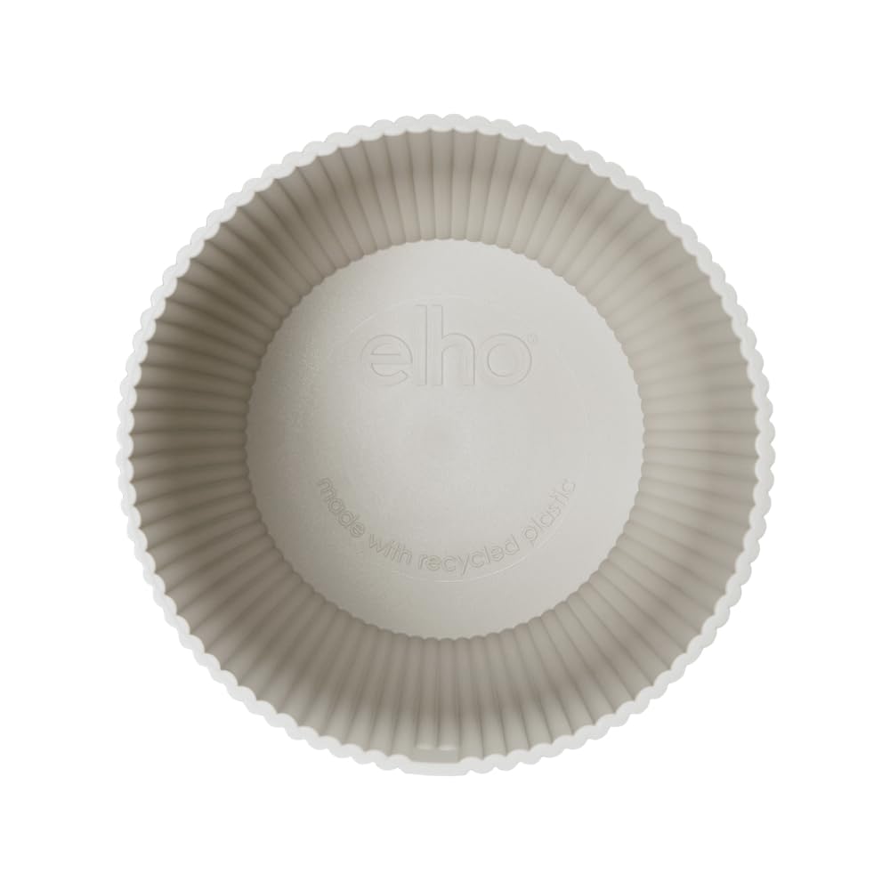Elho Vibes Fold Round 14 - Macetero por Interior - 100% Plástico Reciclado - Ø 14.1 x H 12.9 cm - Silky White