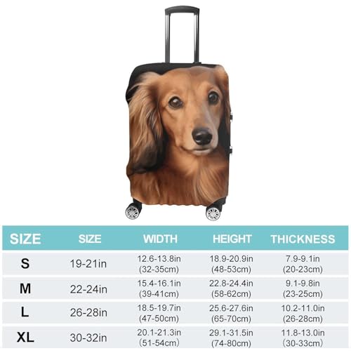 Long Haired Dachshund Printed Luggage Cover Protector, Fits 18-32 Inch Luggage2