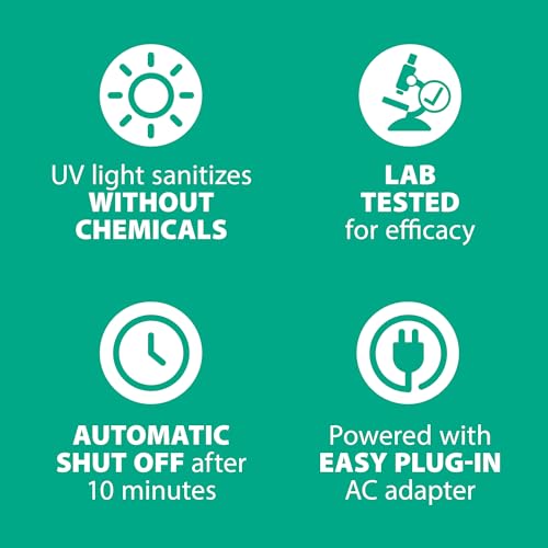 steripod brand uv home countertop toothbrush sanitizer reduces harmful microorganisms toothbrush holder and cleaning station holds four toothbrushes