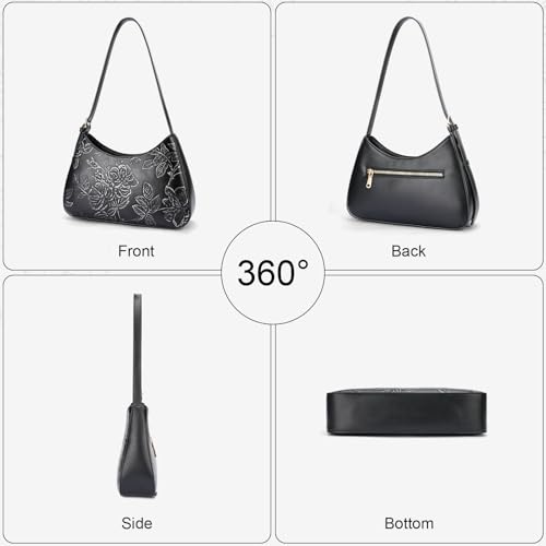 Shoulder Bag for Women Embossed Design Purse for Women Clutch Hobo Handbags Crescent Bag with Adjustable Strap4