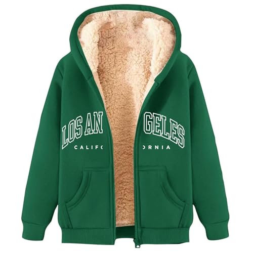 Generisch Sudaderas y sudaderas de manga larga con cordón Sudaderas con capucha Imprimir Otoño de gran tamaño Ropa Manga larga Otoño Chaqueta de invierno Abrigo con capucha Forro polar, verde, L