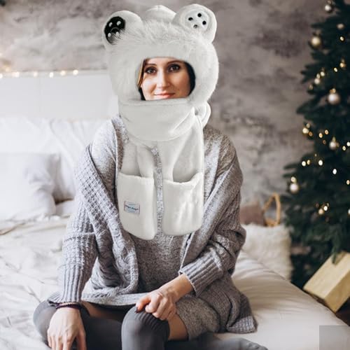 Bufanda con capucha con manoplas para disfrutar del invierno sin frío 2