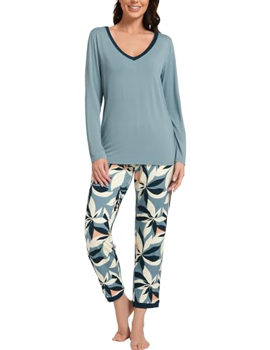 Image of GYS Women's Bamboo Viscose Long Sleeve Pajamas Set