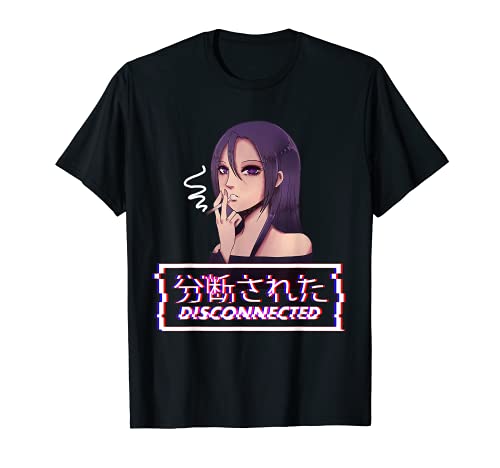 Japones Vaporwave Sad Smoking Anime Girl Aesthetic Camiseta