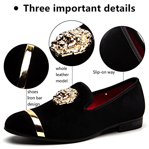Image of Meijiana Men's Velvet Loafers - Fashion Casual Low-Heel Dress Shoes for Men with Rubber Sole & Metal Buckle - Perfect Business & Formal Attire, Stylish Mens Shoes