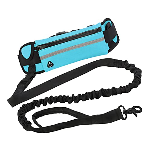 CLSSLVVBN Correa para Perros Suministros para Mascotas Cuerda para Cachorros Cuerda Manos Libres Retráctil Fácil de Usar Riñonera Multicolor para Ahorrar Espacio, Azul