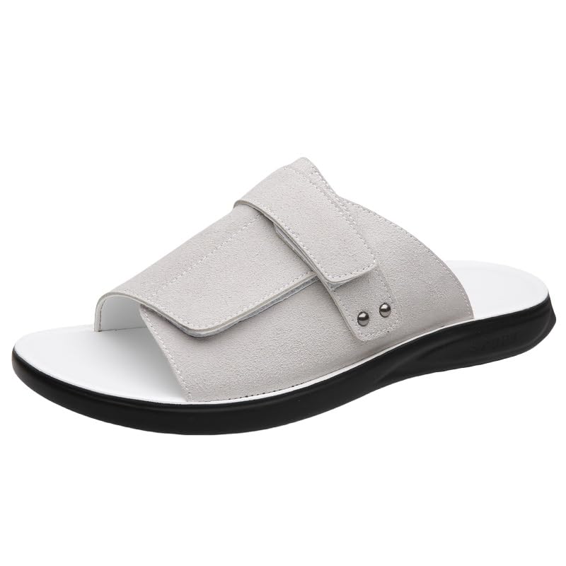 Men's Summer Casual Slip-On Sandals - Lightweight Faux Leather Upper, Breathable Lining, Durable Non-Slip EVA Outdoor Sole