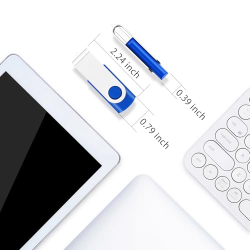 Image of EASTBULL 2GB Flash Drive 100 Bulk USB 2.0 Fast Speed Flash Drives Pack Swivel USB Drives Pack (Blue, 100 Pack)