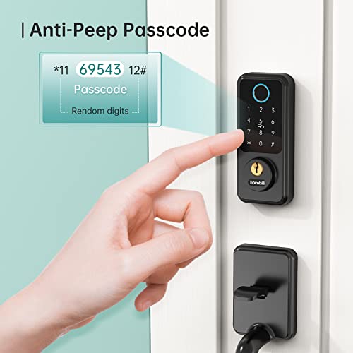 Hornbill Wi-Fi Smart Deadbolt Lock, Keyless Entry Door Lock, Smart Lock For Front Door, Biometric Fingerprint Smart Lock, Digital Door Lock With Keypad, Auto Lock Works With Alexa/Free App Control #TOP7