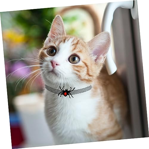 Collier de chat Halloween spider design ajustable avec clochette sonore