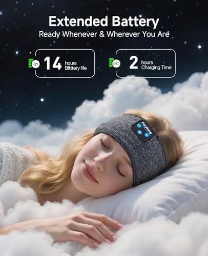 Image of Perytong 2 Pack Sleep Headphones, Sleeping Headphones | Bluetooth Headband with Ultra-Thin HD Stereo Speaker, Wireless Headphone for Sports, Insomnia, Yoga, Air Travel, Meditation