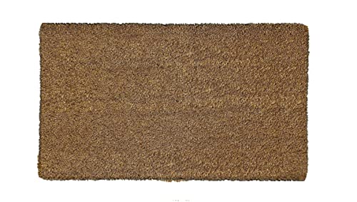 FERRETERIA LEPANTO Felpudo de Coco Natural Rectangular 70x40 con Base Antideslizante, Felpudo de Coco Liso. Limpiabarros Absorbente Entrada casa, Ideal para Puerta Exterior o Pasillo…