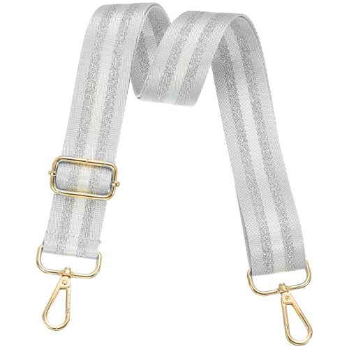 Image of PATIKIL Purse Strap, Wide Shoulder Strap Adjustable Crossbody Bag Straps Universal Replacement Shoulder Bag Belt for Women's Handbags Canvas Guitar Bag Backpack, Silver