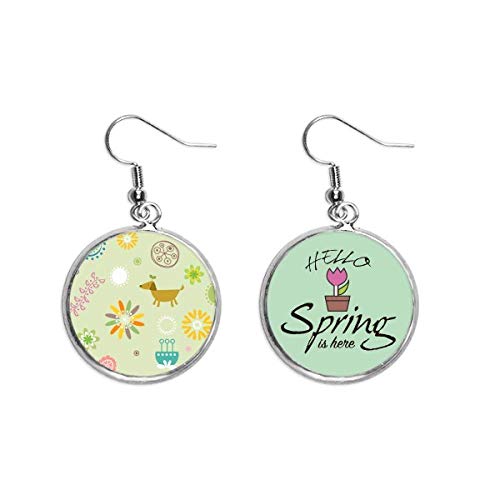 Pendientes de perro con flores primaverales para tus looks diarios de temporada