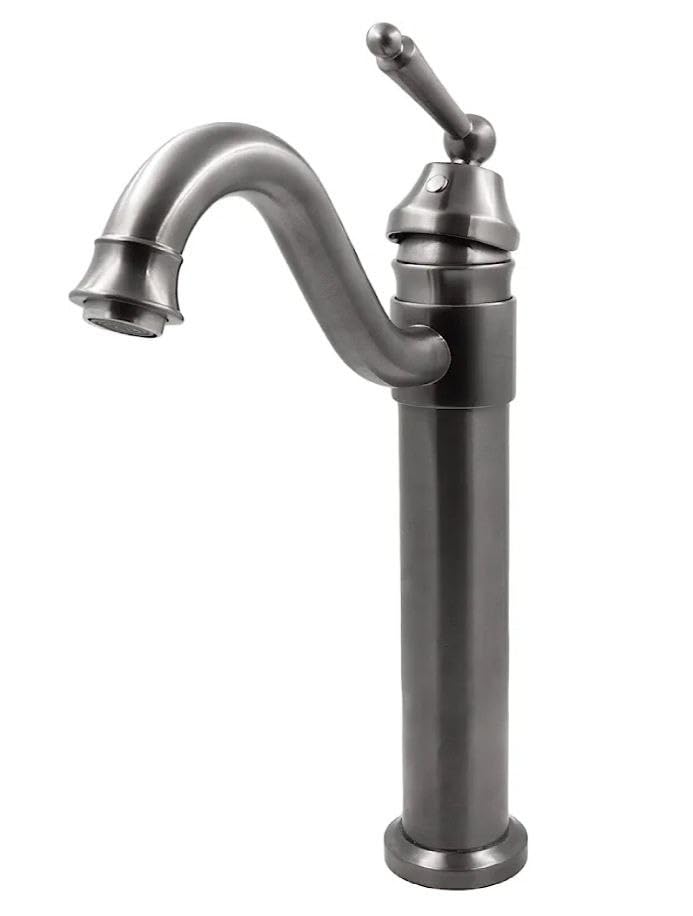 Kitchen water mixer with a wonderful , stainless steel, gray color,