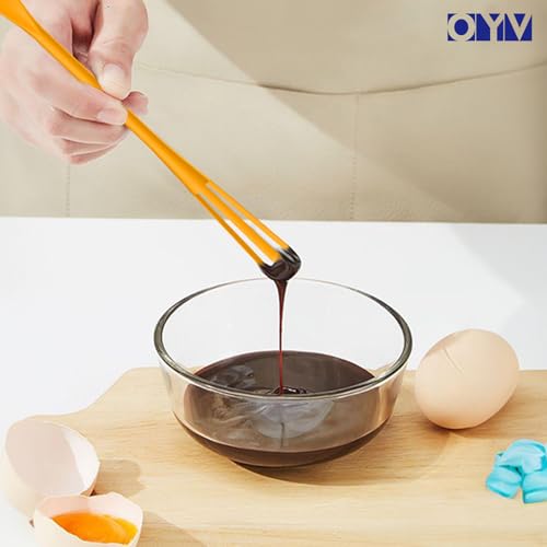 OYV Multifunctional Mini Whisk and Spoon, 8.5 in Mini Whisks for Cooking, 2 Pieces Small Whisk For Whisking, Beating, Blending Ingredients, Mixing Sauces, BPA Free Tiny Whisk
