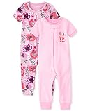 The Children's PlaceThe Children's Place Baby Toddler Girls Snug Fit 100% Cotton Zip-Front One Piece Footed PajamaLOVE MOM/FLORAL9-12 MONTHS