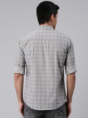 Image of Majestic Man Men's Comfort Slim Fit Pure Cotton Opaque Checked Casual Shirt