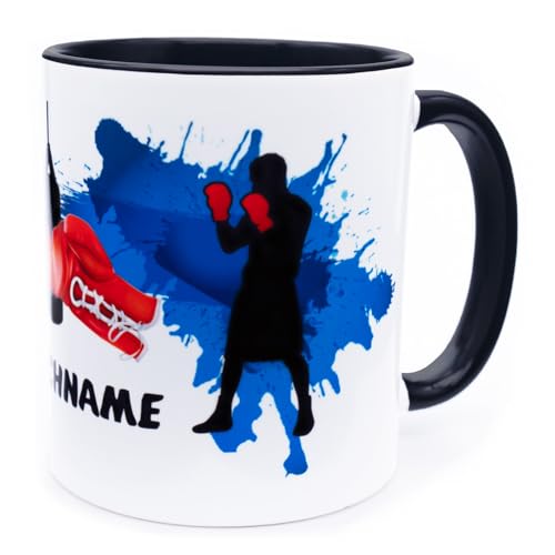 Boxer Tasse mit Namen Becher personalisiert Boxen Sportart Geschenk Box Sport Boxtrainer Boxsachen Zubehör Geburtstag Accessories Ausrüstung Equipment Geschenkidee Training Trainer Mann Keramik 330ml