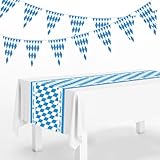 Fourindo Oktoberfest Deko Set,Enthält 20 Tischläufer(Gesamtlänge 10m) und 1 Tischdecke(275 * 35cm),für Bierzelten Bier Festival München