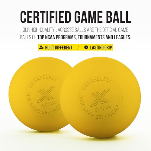 image for PEARL X Greaseless Lacrosse Balls by Guardian Innovations, 20 Pack, Ye