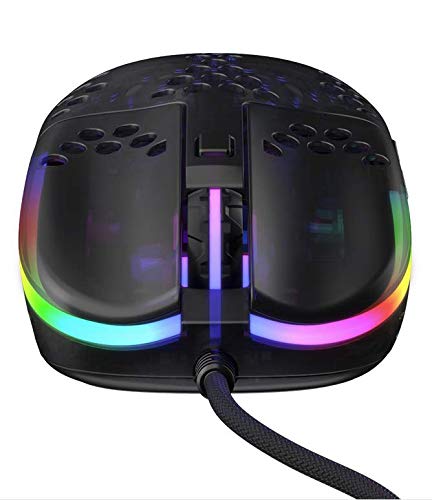 MZ1, Mouse da Gioco Con Filo Ultraleggero, Sensore Pixart 3389 all'Avanguardia, Forma Esclusiva per un Puntamento Ottimale, Illuminazione RGB regolabile, Zy’s Rail Edition - Mouse gaming - Immagine 3