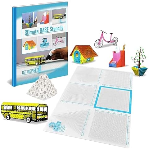 3Dmate Base 3D Pen Mat with Six Compatible Stencils Book Cover