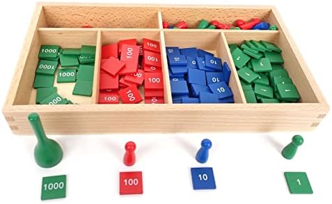 Hidoggy Montessori for 3+ Year Old Wooden Toy Stamp Game Kids Preschool Montessori Math Learning Materials