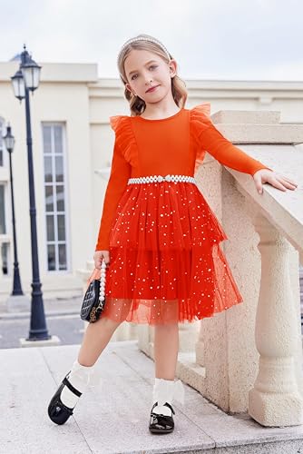Arshiner Toddler Dress Baby Girls Tutu Tiered Formal Party Sequin Tulle Dresses Fall Winter Clothes for 1-6 Years3