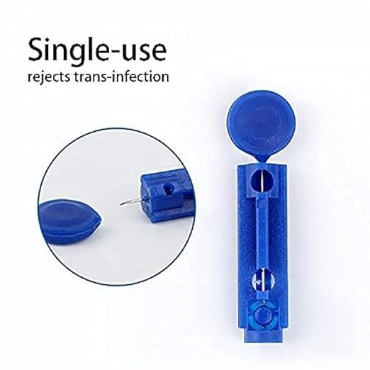 Image of 100 Pcs Glucometer 30G Round Blood Lancet Supports Dr. Morpen, Accusure, Control D Lancing Devices, Vital Round Glucometer Lancets Blue Colour Sterile - R (1 BOX)
