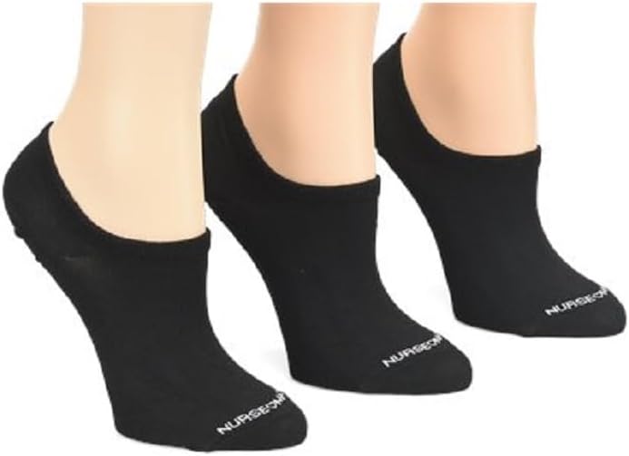 Nurse Mates No Show Socks | 3 Pair | Lightweight Comfort | One Size