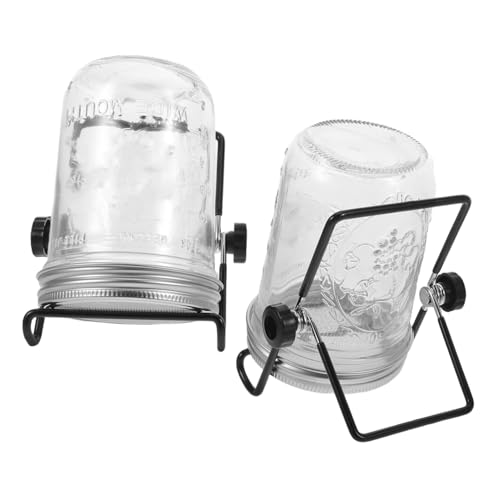 Gatuida 2 Set Kit Germogliatore con Coperchi in Acciaio Resistente e Rete per Barattoli Mason Supporto Stabile per Germinazione Semi Microgreens e Fermentazione in Cucina