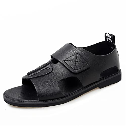 YMGSCC Men Sandals Leisure Beach Men Casual Shoes Leather Men's Sandals Fashion Slides(7.5code)