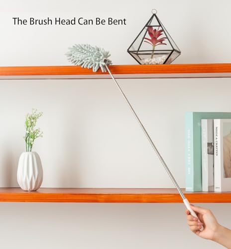 Image of Microfiber Reusable Duster for Cleaning, Hand Washable Dusters with 2pcs Replaceable Microfiber Head, Extendable Pole, Detachable Cleaning Supplies for Office and Family