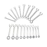 20pcs Small Wrench Set Mini Metric and SAE Combination Wrench Set Open End and Box End Standard Comb