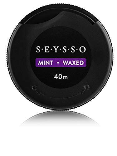 SEYSSO Fil dentaire noir avec carbone carbone antibactérien 40m menthe ciré
