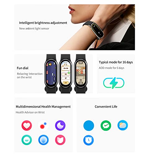 Mi Band 8 Smartband Smart Bracelet Tela AMOLED de 1,62 Polegadas 150 Modos Esportivos Oxigênio no Sa