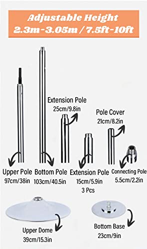 Barre de pole dance rotative en acier inoxydable robuste pour studio à la maison - 4