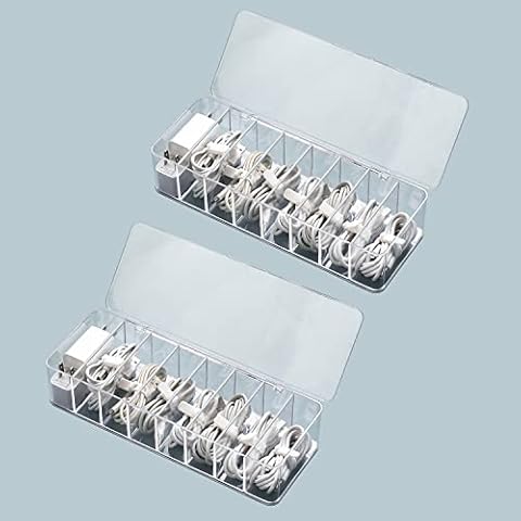 Organizador de Cables YunNasi con Bridas de Cables (Large with Lid-2 Packs) Cover