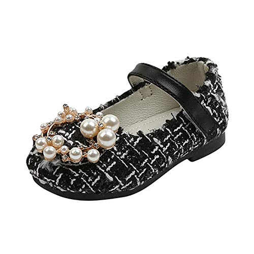 Gallity Infant Baby Girls Shoes Non-Slip Beading Princess Mary Jane Shoes Soft Sole Wedding Dress Shoes Newborn Prewalker Toddler First Walker Flats Baby Girls Sneaker Shoes