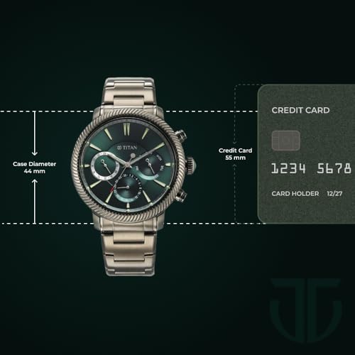Titan Regalia Stellar Quartz Green Dial Men's Watch Grey - Image 6
